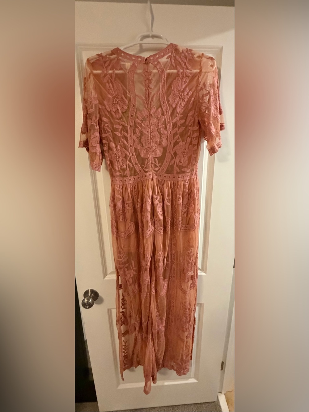 Women’s Honey Punch Boho embroidered romper maxi floral lace dress size M NWT - Picture 5 of 5